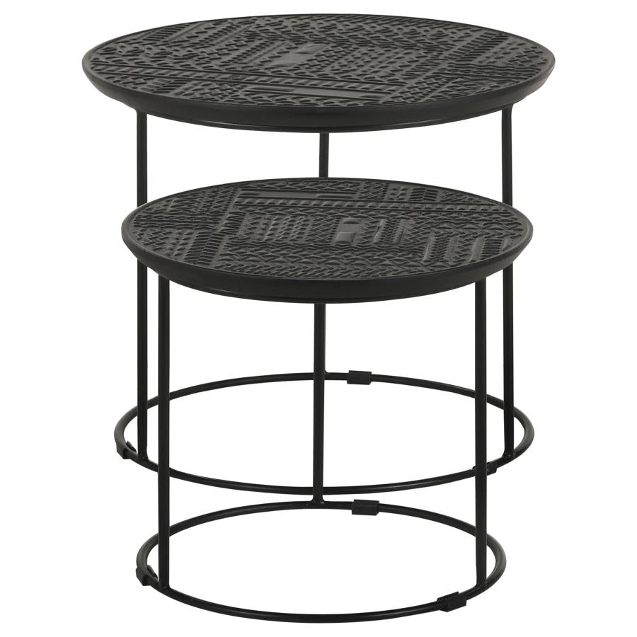 Loannis Black 2 Pc Nesting Table - MyWaynesHome #