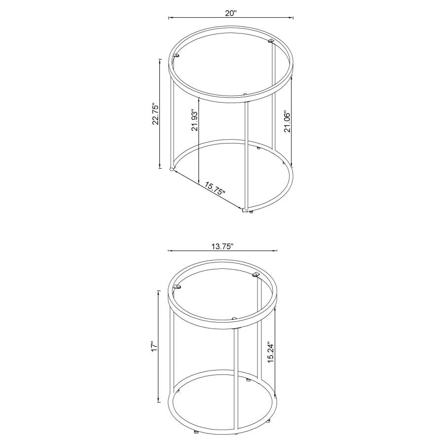Maylin Gold 2 Pc Nesting Table - MyWaynesHome #