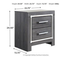 Lodanna - Two Drawer Night Stand - Gray