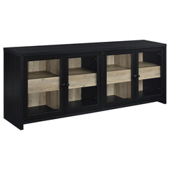 Denison - 79" 4-Door TV Stand Media Console - Black