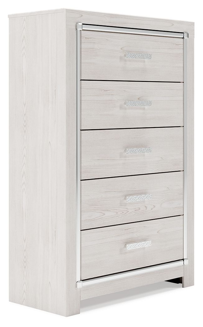 Altyra - Five Drawer Chest - White