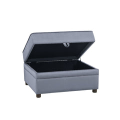 Bois II - Ottoman With Storage - Gray Velvet