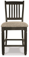 Tyler Creek - Upholstered Barstool (Set of 2) - Black / Grayish Brown