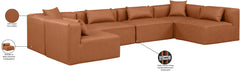 Cube - 6 Piece Modular Armless Sectional - Cognac