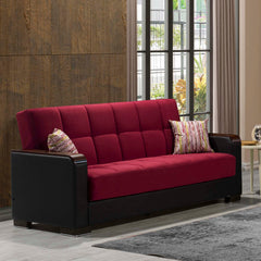 Ottomanson Armada X - Upholstered Convertible Wood Trimmed Sofabed With Storage - Microfiber