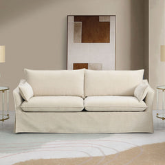 Shane - Sofa With 2 Pillows - Beige Linen