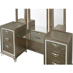 Skylar - Vanity Desk & Mirror - Dark Champagne