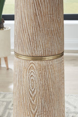Gasparleigh - Poly Floor Lamp - Brown / Gold Finish
