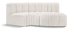 Arc - Boucle Fabric 3 Piece Modular L-Shaped Sofa