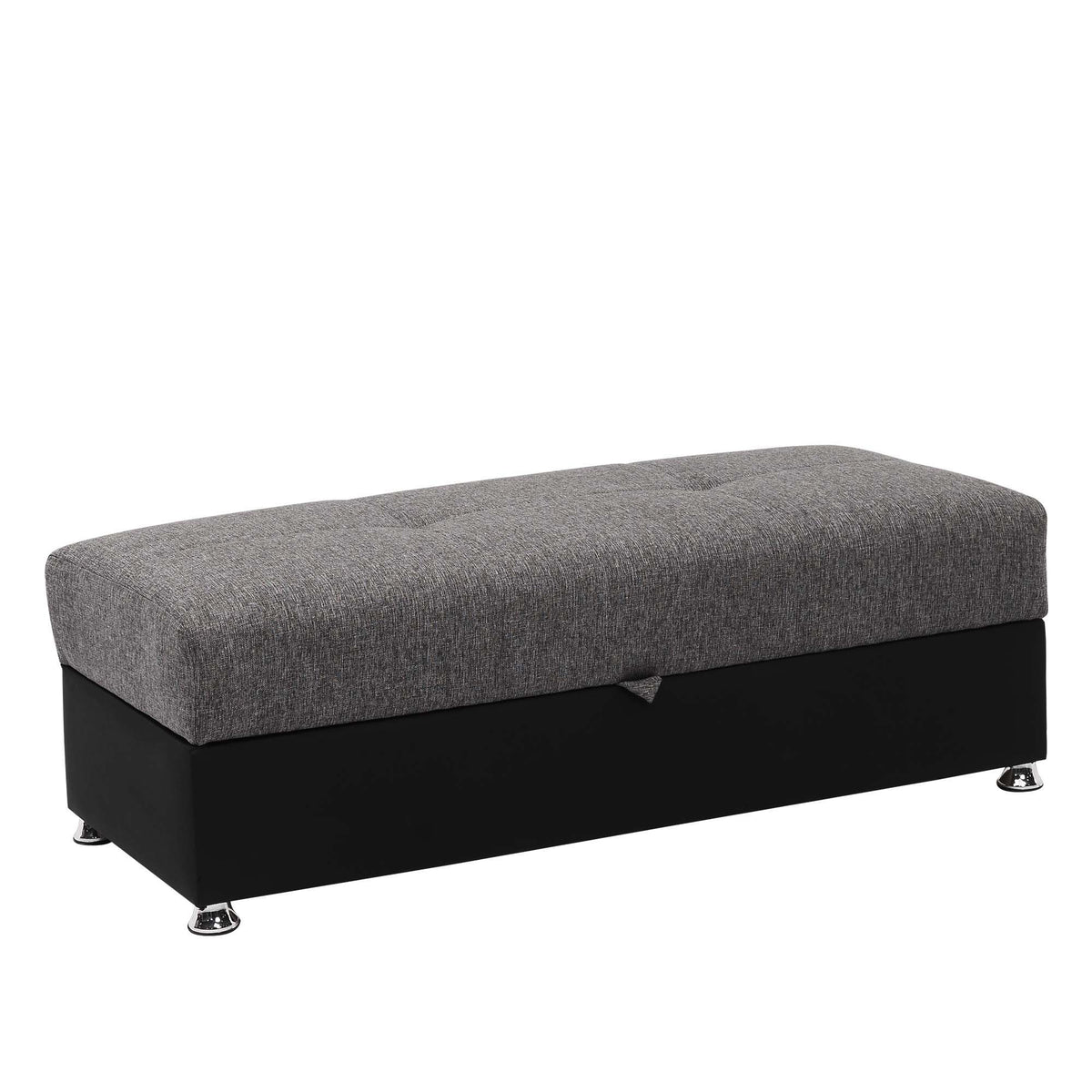 Ottomanson Harmony - Upholstered Convertible Ottoman With Storage - Gray PU