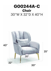 Eaton - Chair - Shiny Silver