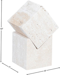 Quad - Travertine Decorative Cube - Natural