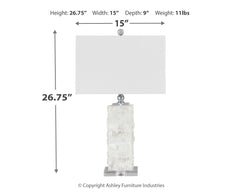 Malise - Alabaster Table Lamp  - White