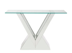Noralie - Console Table - Clear Glass, Mirrored & Faux Diamonds
