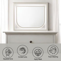 Laveda - Mirror With LED - Pearl White