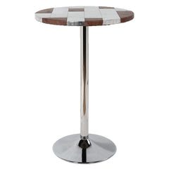Brancaster - Bar Table - Retro Brown Top Grain Leather & Aluminum