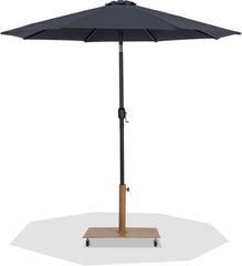 Fiji - Aluminum Patio Umbrella With Square Teak And Black Base