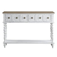 Bence - Console Table - Dark Charcoal & Antique White