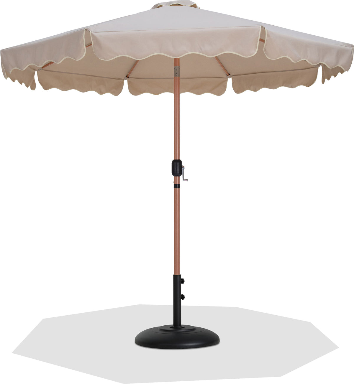 Amalfi - Patio Umbrella - Black Base / Light Brown Pole