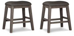 Caitbrook - Upholstered Stool (Set of 2) - Gray