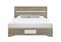 Seville - 5 Piece Full Bedroom Set (Bed, Dresser & Mirror, Nightstand, Chest) - Brown / Natural
