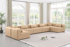Cube - 7 Piece Modular U-Shaped Sectional - Tan