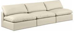 Comfy - Faux Leather Modular Armless Sofa 3 Seats
