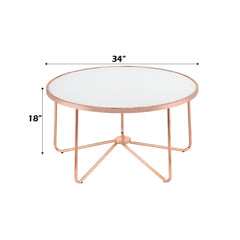 Alivia - Coffee Table - Frosted Glass & Rose Gold