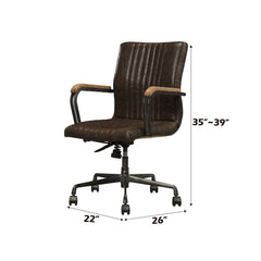 Joslin - Office Chair - Distress Chocolate Top Grain Leather