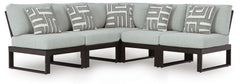 Beachloft - 5-Piece Outdoor Sectional - Black / Gray