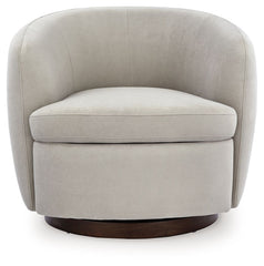 Annbury - Swivel Accent Chair - Light Beige