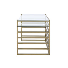 Shona - Writing Desk - Clear Glass Top & Antique Gold