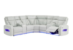 U8611 - Sectional With LED - Silver