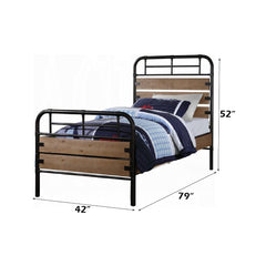 Adams - Twin Bed - Antique Oak & Black
