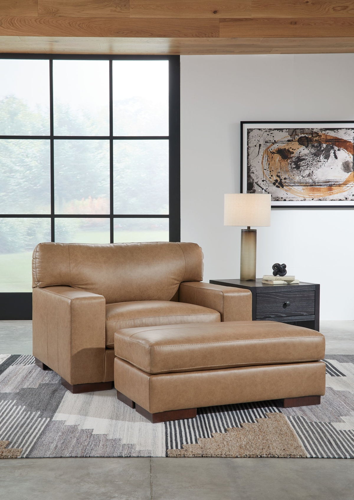 Lombardia - 2 Pc. - Chair And A Half, Ottoman - Tumbleweed