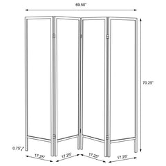 Haidera - 4-Panel Room Divider Folding Screen - Black Damask