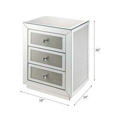 Noralie - Accent Table Mirrored / Faux Dimaonds - Silver