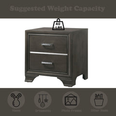 Carine II - Nightstand - Gray