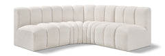 Arc - Boucle Fabric 4 Piece Corner Modular Sofa