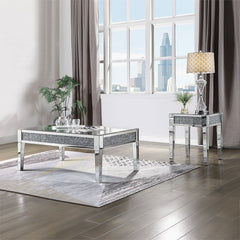 Noralie - 20" End Table - Mirrored & Faux Diamonds