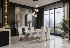 D12 - 9 Piece Dining Room Set (Dining Table And 8 Dining Chair) - Natural