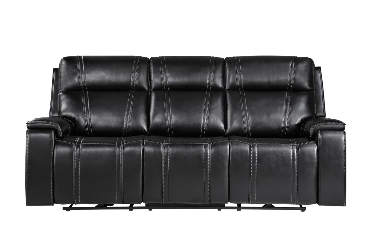 U8880 - Power Reclining Sofa With Armrest Cupholder, DDT With Watch Charger - Black