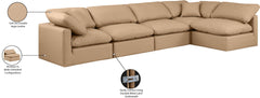 Indulge - Faux Leather 5 Piece Modular Sectional - Tan