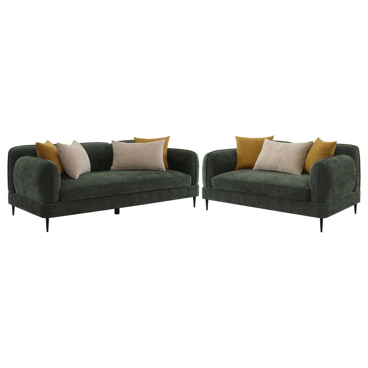 Jade - 2 Piece Chenille Upholstered Sofa Set