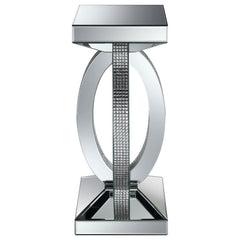Amalia - Square Mirrored Acrylic Crystal Side End Table - Silver