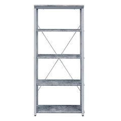 Jurgen - Bookshelf - Faux Concrete & Silver