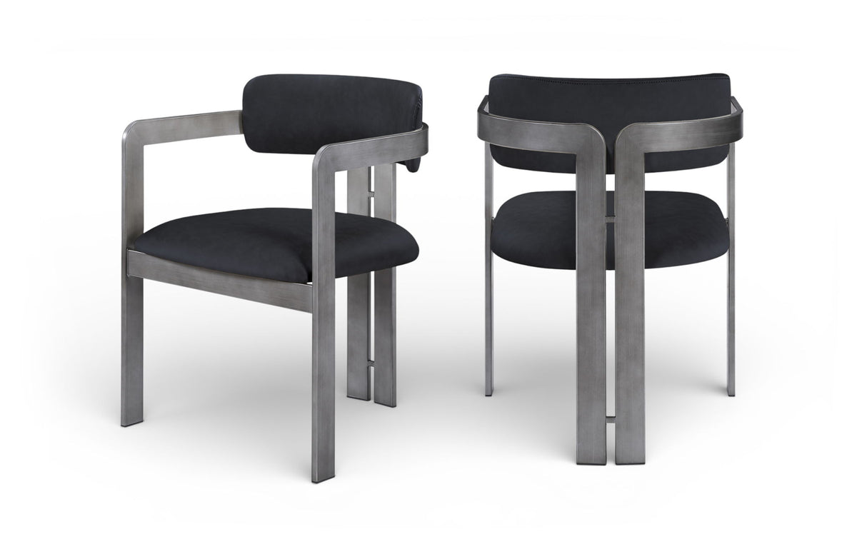 Aurum - Vegan Leather Upholstered Dining Chair With Gray Base (Set of 2)