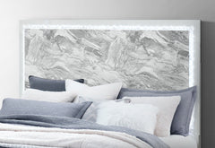 Naomi - King Bed With LED - Silver