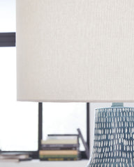 Schylarmont - Metal Table Lamp - Antique Gray / White