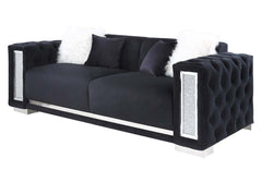 Trislar - Sofa With 4 Pillows (Same 52525) - Black Velvet